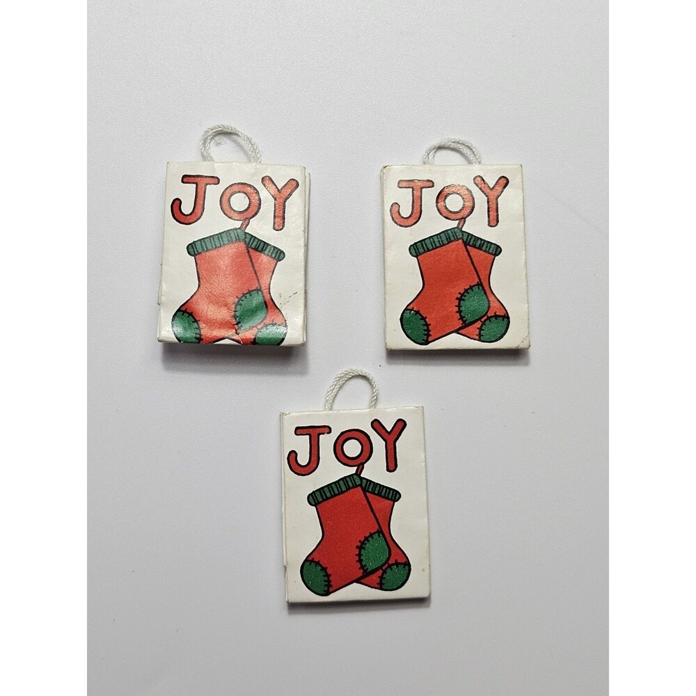 Vintage Dollhouse Christmas Joy Shopping Bag with Handles Doll House Miniature